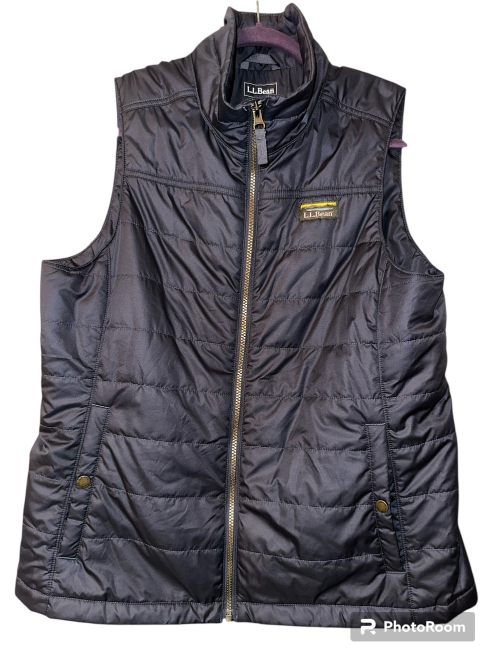 L.L. Bean Women's Quilted Blue Puffer Vest Large